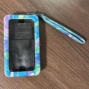 Phone holder wallet wristlet